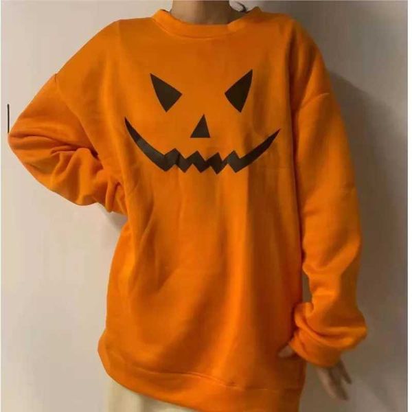 Maglioni da donna Pullover da donna Abiti di Halloween Vintage Facce di zucca Maglione arancione Top all'ingrosso New Fashion Fe Abbigliamento invernaleL231020