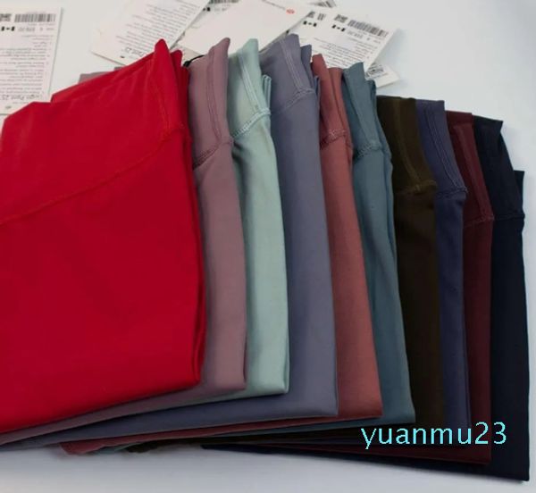 Completo double face spazzolato allineato vestito da yoga nudo da donna a vita alta sollevamento fianchi Capris pantaloni sportivi leggings attillati