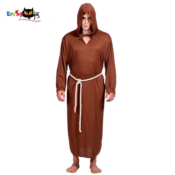 cosplay Eraspooky Monaco medievale Maestro Jedi Abito con cappuccio Mantello Rinascimentale Sacerdote Costume di Halloween Purim Cosplaycosplay