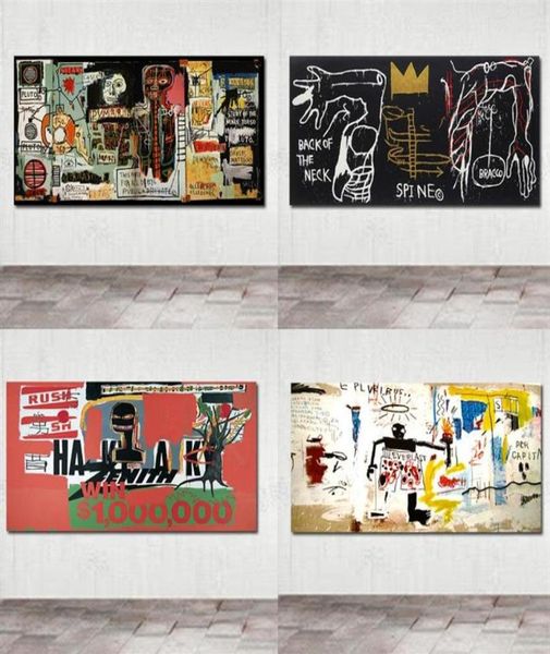 Vendi Basquiat Graffiti Art Canvas Painting Wall Art Immagini per soggiorno Room Modern Decorative Pictures233V214t4124588