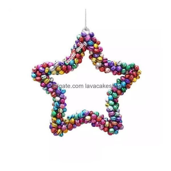 Mti Color Flat Metal Christmas Ornament 2022 Jingle Bell Star Heart Moon Fy5515 Wwjy Dhd4V