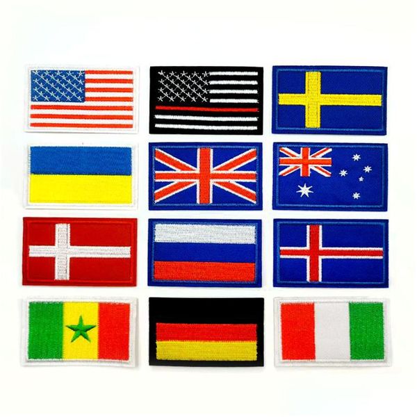 Sewing Notions 3,1 x 1,9 Zoll kleine amerikanische England-Flagge, bestickt, zum Aufbügeln oder Aufnähen von Kleidertaschen, DIY-Kleidungsapplikation, Drop Del