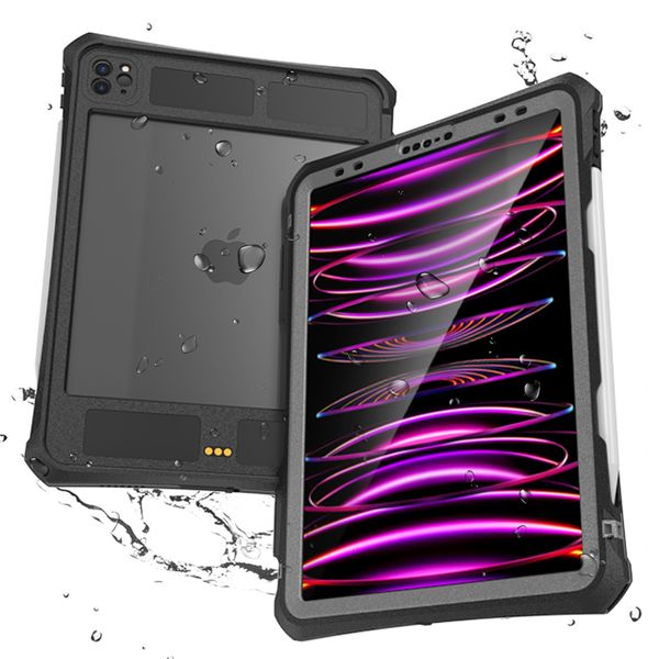 Umhängegurt, IP68, wasserdicht, durchsichtige Tablet-Hülle für iPad Pro 11 Zoll, verstellbares Trageband, Outdoor-Sport, vollständiger Schutz, transparente, robuste Rüstung, schneesichere Hülle
