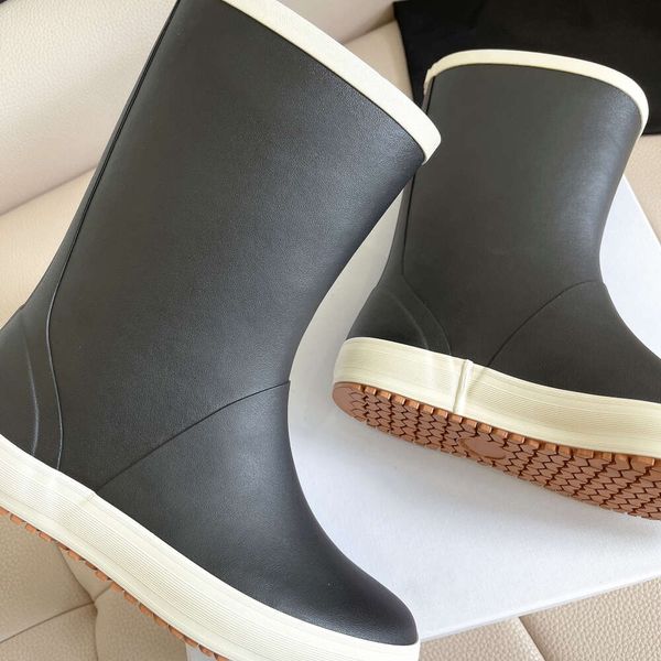 Plateau-Regenstiefel, Designer-Stiefel, Gummi-Kniestiefel, Luxus-Regenstiefel, Wasserschuhe, Regenschuhe, kniehoch, wasserdicht, lässiger Stil, wasserdichter Gummistiefel NO431