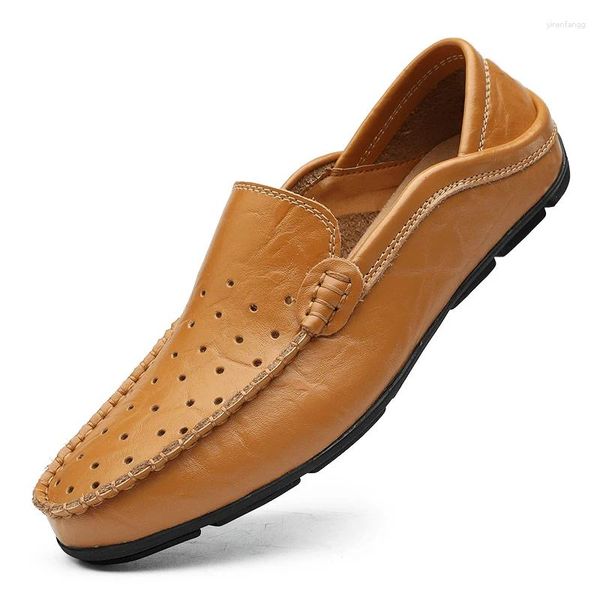 Sapatos de vestido homens clássico drive casual qualidade couro confortável mocassins 2023 primavera verão moda barco