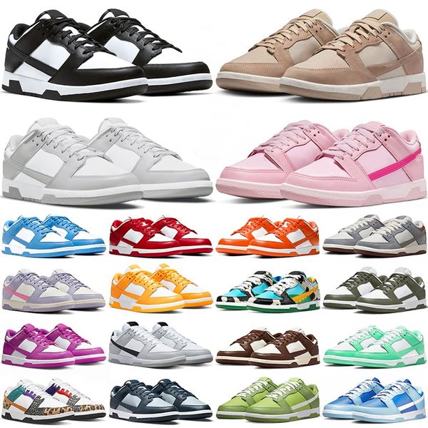 Männer Casual Panda Schuhe Niedrige Designer Kinder Turnschuhe Baby Kinder Schwarz Weiß Bule Grau Nebelgrün Oliv Dreifach Rosa Rot Pandas Herren Sporttrainer Tennis Große Größe 13