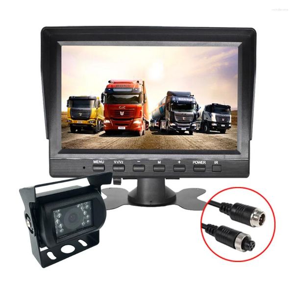 Polegada ahd monitor de carro exibição traseira com ip 68 à prova dwaterproof água retrovisor reversa câmera backup para sistema vechile