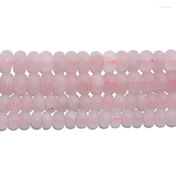 Perlen Großhandel 6 8 MM Naturstein Rose Rosa Quarz Kristalle Spacer Rondelle Für Schmuck Machen DIY Armband Halskette Material