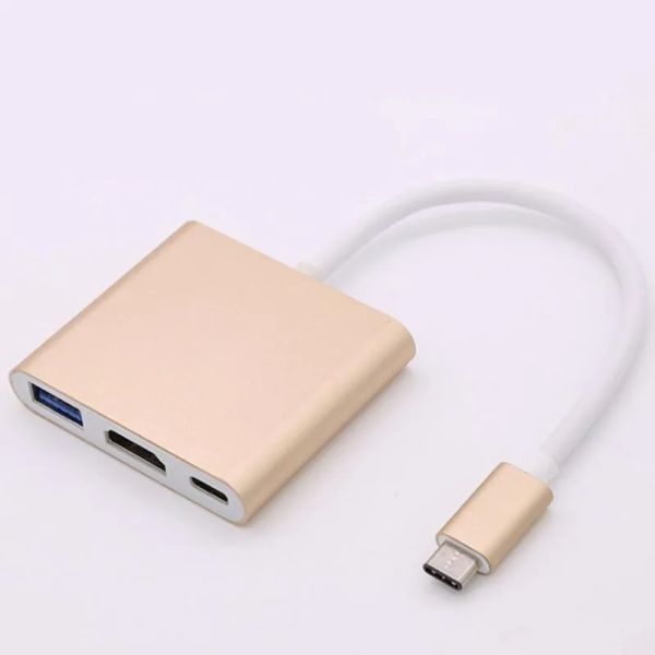 USB-C 3.1 Tip-C ila 4K HD-Out 1080p Konektörler Dijital Av Multiport Adaptörü OTG USB 3.0 Hub Şarj Cihazı MacBook 12 
