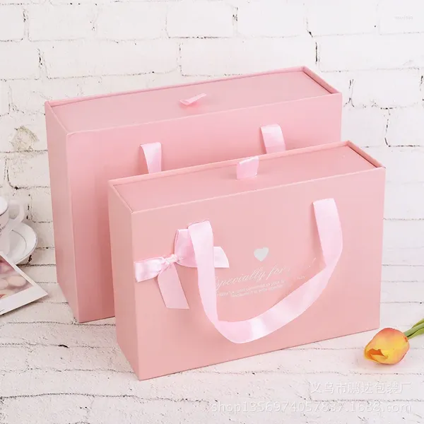 Подарочная упаковка Универсальная упаковка Ящик Большая сумка Коробка конфет Розовая свадебная бумага