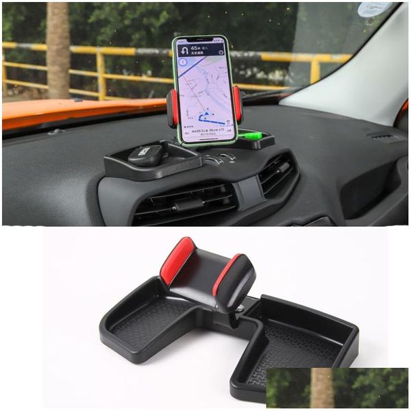 Altri accessori interni Abs Car Dash Phone Holder Mount Kit vassoio portaoggetti nero per Jeep Renegade Aggiungi drop delivery cellulari Motorcy Dhwlq