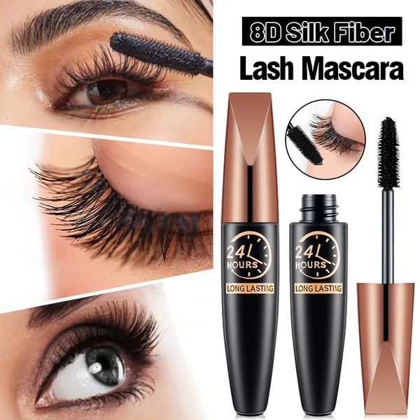 Mascara Impermeabile Antisudore Allunga Ciglia Estensione Fibra di Seta Nera Femminile Senza Sbavature Trucco Cosmetico 231020