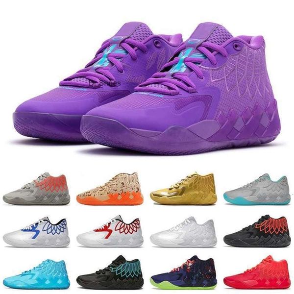 100% com caixa Profissional LaMelos Ball MB.01 Mens Treinadores Basquete Sapatos Galaxy Beige Queen Buzz Rick e Sky Blue Black Blast Roxo Designer Sneakers S