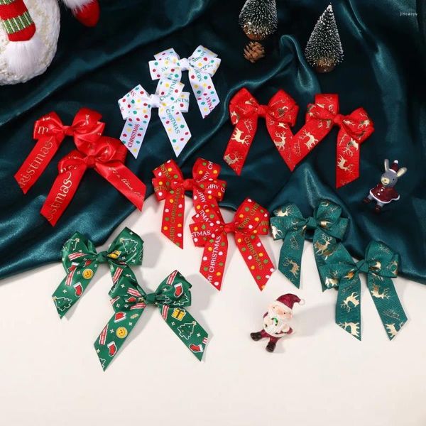 Accessori per capelli 2 pezzi Decorazioni per feste di anno di Natale Archi per ragazze Decorazioni per bambini Forniture Regali per bambini all'ingrosso