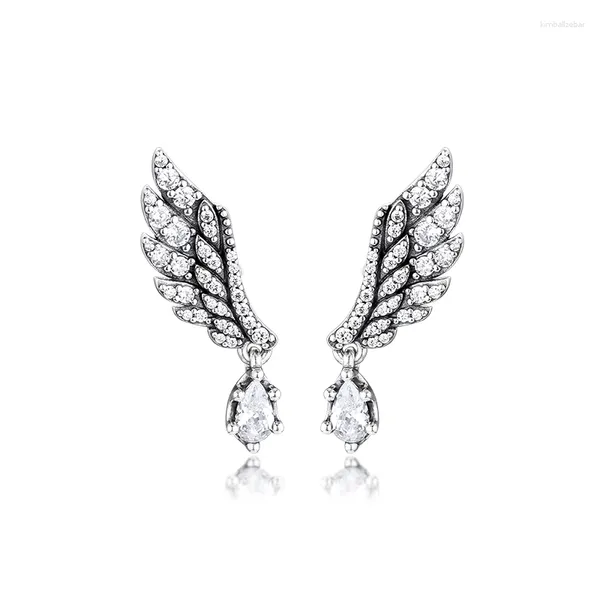Висячие серьги с висячими крыльями ангела, ювелирные изделия из стерлингового серебра 925 пробы для женщин, модный женский макияж, оптовая продажа