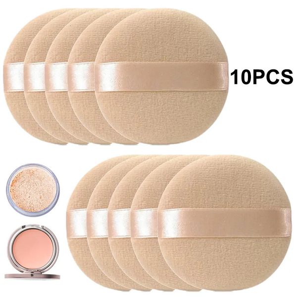 Applicatori di spugne di cotone 10 pezzi Professionale forma rotonda viso corpo fondotinta in polvere Puff portatile morbido trucco cosmetico spugna lotto 231020