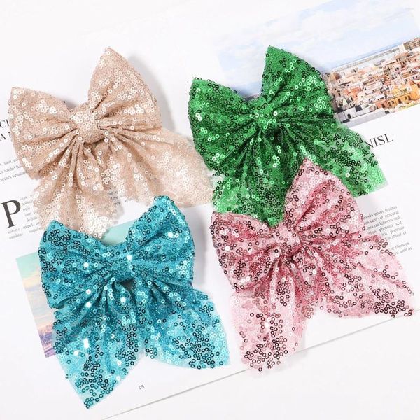 Saç Aksesuarları 1 PCS Sequin Bows Klipli Bebek Çocuklar İçin Klipler ile El Yapımı Saçkop Butik Çocuk Kız Toptan