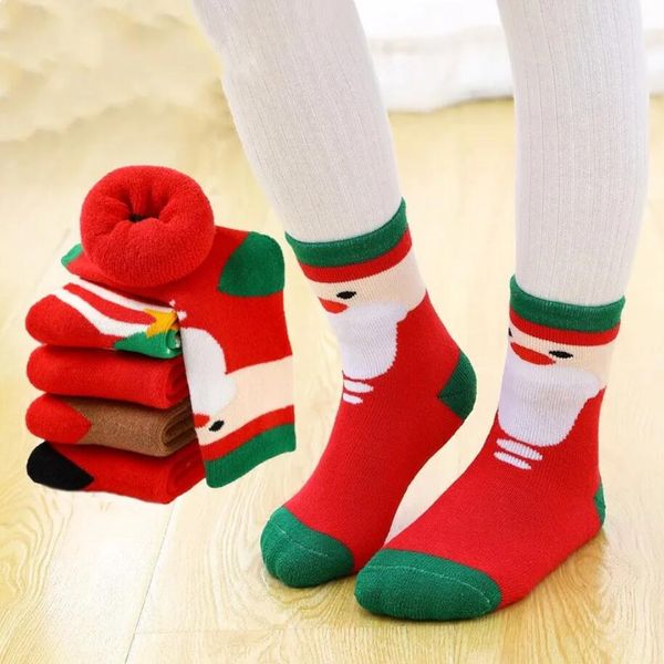 Simpatici calzini natalizi per bambini in cartone animato in cotone divertenti alci pupazzo di neve Babbo Natale stampati Sox per ragazze ragazzi regali Kawaii di Natale