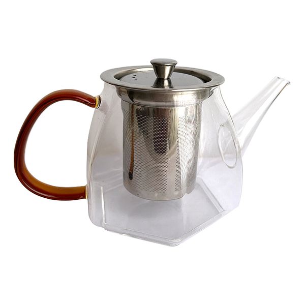 Venda quente moderna transparente casa drinkware chaleira de água de vidro com infusor de chá