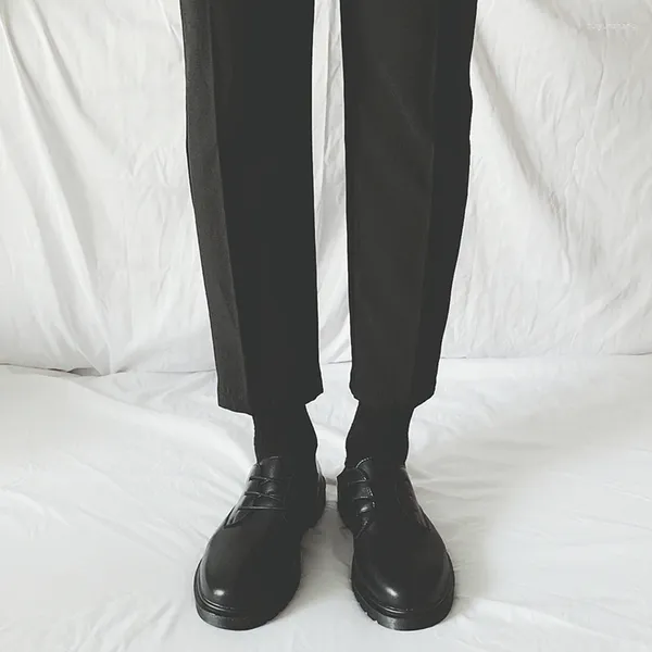 Scarpe eleganti Formali Casual Affari Pelle nera Testa grande Stile coreano Punta rotonda Abito bello da uomo Spr
