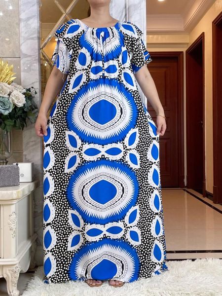 Этническая одежда, модное африканское женское платье-абая из хлопчатобумажной ткани с большим шарфом на лето, мусульманское традиционное платье с короткими рукавами