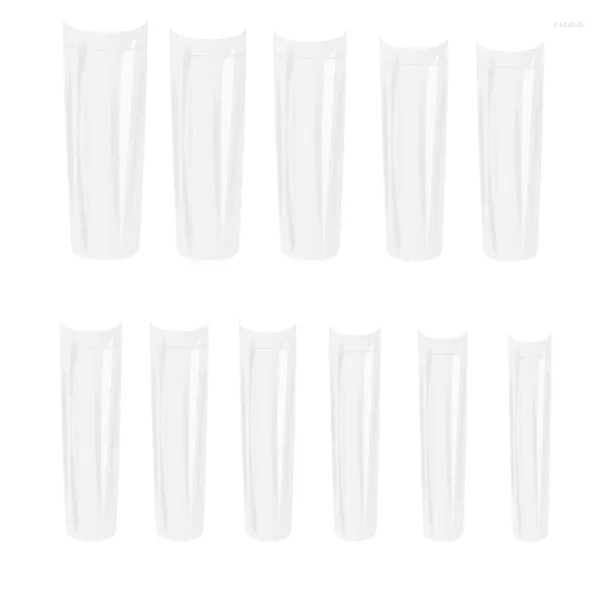 Unhas Falsas 550 Pcs C Dicas XXL Acrílico Falso para Extra Long Half Cover Nail Salon ou DIY Home Art