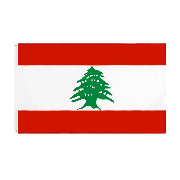 3x5fts 90x150cm Lübnan Cumhuriyeti bayrakları Lübnan bayrak polyester afiş kapalı açık dekorasyon doğrudan fabrika toptan satış