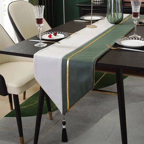 Runner da tavolo stile nordico in cotone e lino lusso moderno semplice elegante corridori con nappe caffè tè bandiera casa al decor 231020