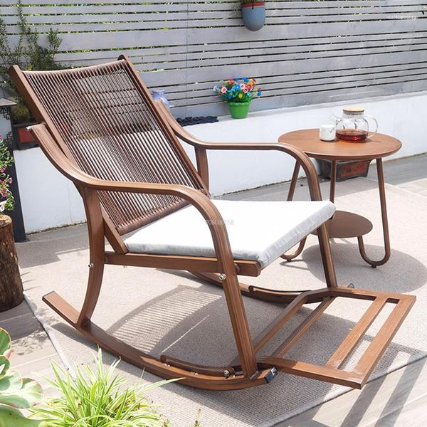 Мебель для лагеря, простые уличные стулья из ротанга, современный садовый балкон, пляжный шезлонг для отдыха, домашнее ленивое кресло-качалка