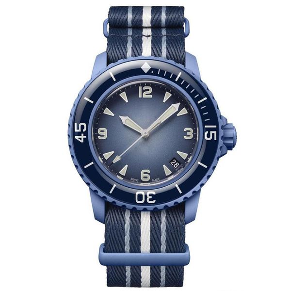 Ocean Watch Orologi meccanici automatici in bioceramica Funzioni complete di alta qualità Oceano Pacifico Oceano Antartico Movimento di design di orologi indiani