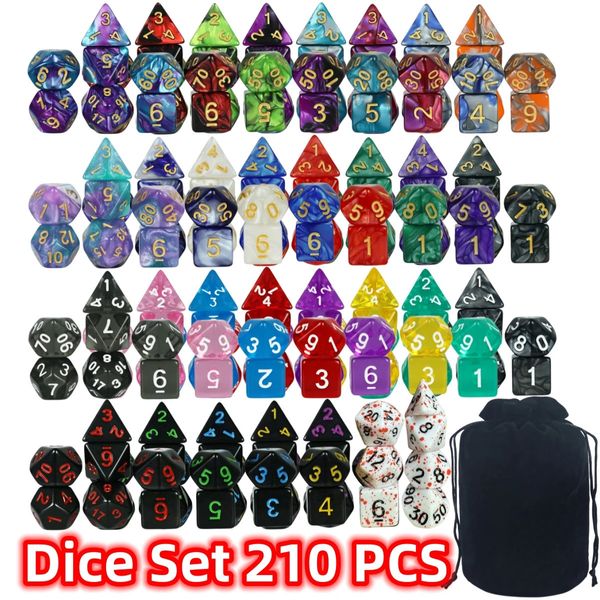 Outdoor Games Activities Dice Polyhedral Set High Quality Mixed Multiple Sytles With Velvet Bag For DND Game RPG Board 231020