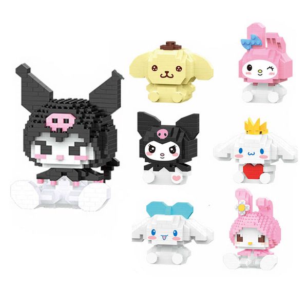 Kuromi fai da te mini figure blocchi cartoon anime building block giocattoli per bambini regali di compleanno per bambini all'ingrosso