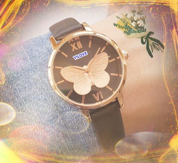 Beliebte Damen-Armbanduhr mit 3D-Bienen-Skelett-Zifferblatt, kleine Batterieuhr, Quarzwerk, Lederarmband, ultradünn, roségoldfarben, silberfarben, Armband, Armbanduhr-Geschenke