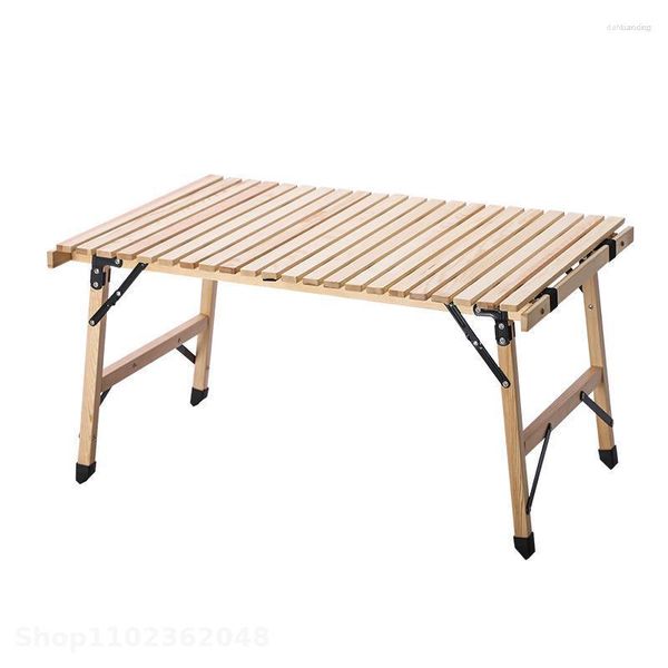 Tavolo pieghevole in legno per mobili da campeggio Piano ripiegabile e srotolabile compatto per picnic, campeggio, grigliate sulla spiaggia, barbecue pieghevole all'aperto