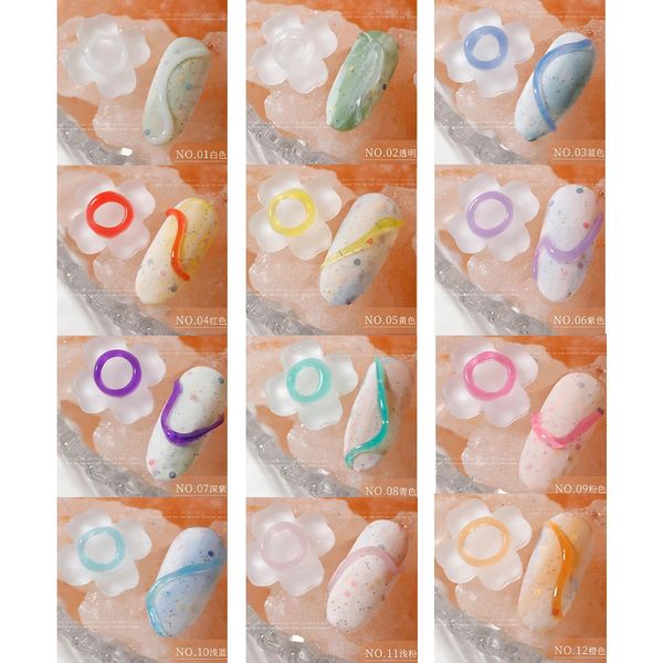 Nagellack 12 ml Koreanisches Gelee Soft Candy Nagelgel-Set 12 Stück 12 Farben Soft Solid Malerei Kleber/UV Design Modellierung Nägel Kleber Kreatives DIY 231020