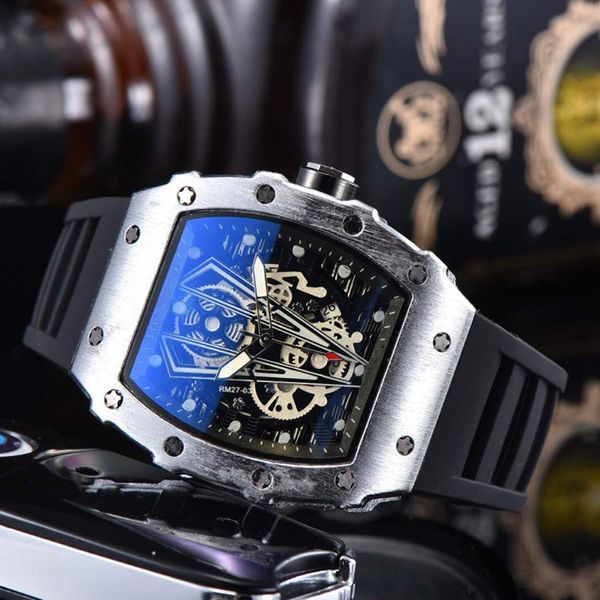 Дизайнерские высококачественные роскошные мужские часы Кварцевый хронограф Swiss Ice Out Хип-хоп с резиновым ремешком Спортивные мужские часы