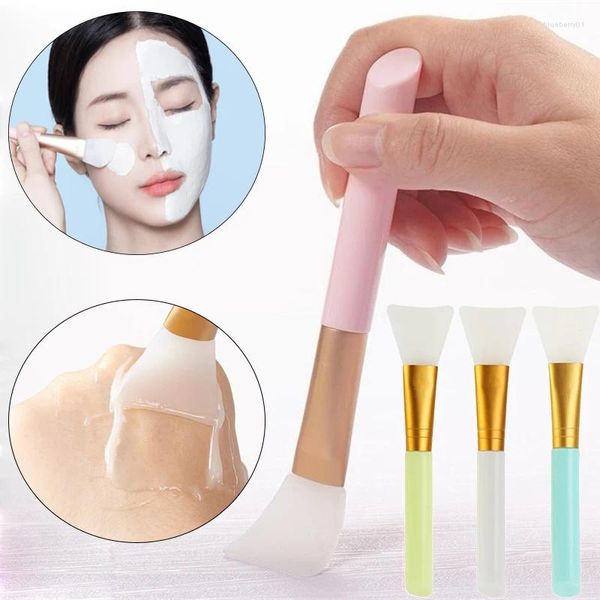 Pincéis de maquiagem macio silicone máscara facial escova doce cor rosa haste cabelo lama filme ferramentas cuidados fácil de limpar ferramenta de maquiagem durável