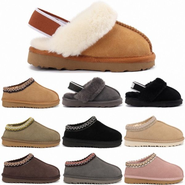 Pantofole Sandali per bambini Scivoli classici Stivali per bambini Bambini Inverno Clog Scarpe di pelliccia Ragazzi Ragazze Pantofola Gioventù Kid Petto K8Xu #