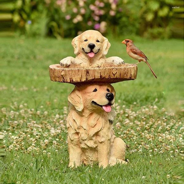 Decorazioni da giardino Mangiatoia da bagno per uccelli Mangiatoie in resina Ciotola per cani per la decorazione esterna