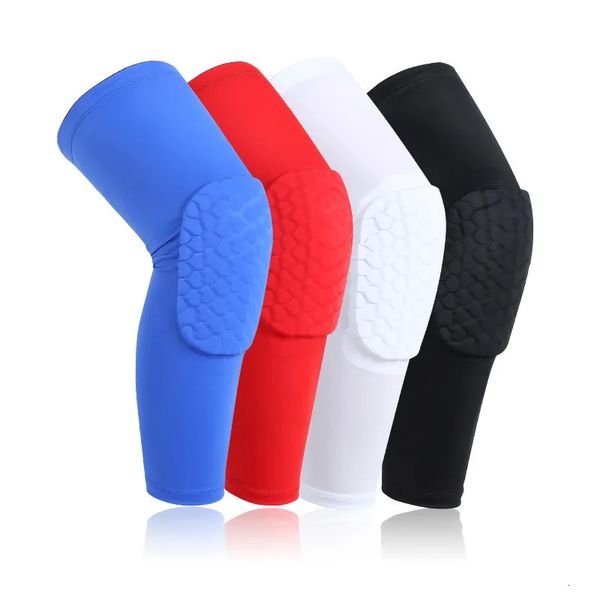 Ginocchiere per gomiti Pallacanestro Pallavolo Supporto in schiuma a nido d'ape Compressione Manica per gamba Tutore Sport Ginocchiera Attrezzatura per il fitness 231020