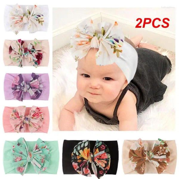 Acessórios de cabelo 2 pcs 7 cores Bohemia Elastic Impresso Crianças Headband para Menina Soft Born Headwrap Nó Bonito Nylon Infantil