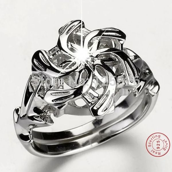 Anéis de casamento feitos à mão O Galadriel Nenya Charme Branco AAAA CZ Pedras Simuladas 100% S925 Sterling Silver Lady Anel de Casamento Tamanho 5-10 231021