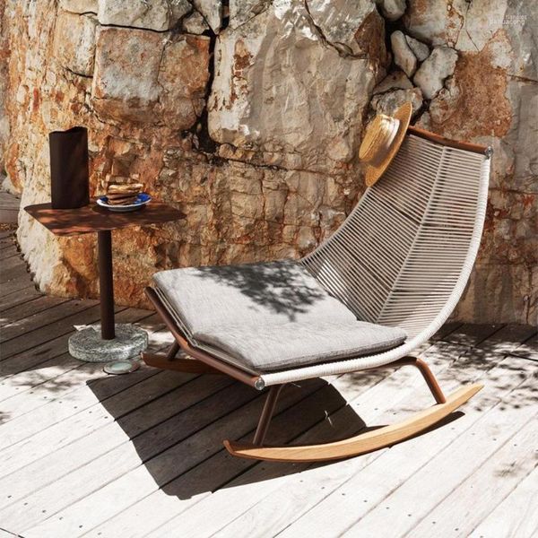 Mobili da campeggio Nordic Outdoor Villa a dondolo Cortile Sedia in vimini Balcone pigro