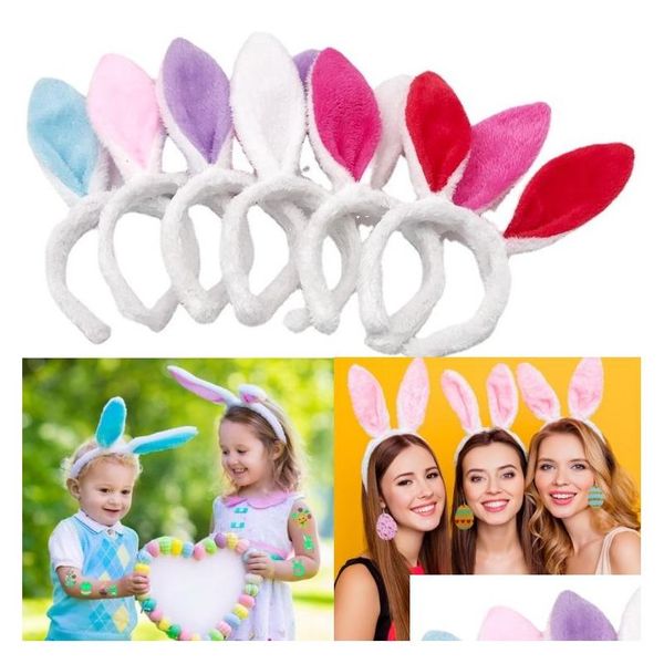 Festa Favor Páscoa Hairbands Adt Crianças Bonito Coelho Orelha Headband Prop Vestido De Pelúcia Traje Orelhas De Coelho Headwear Q546 Drop Delivery Home Dhyp0