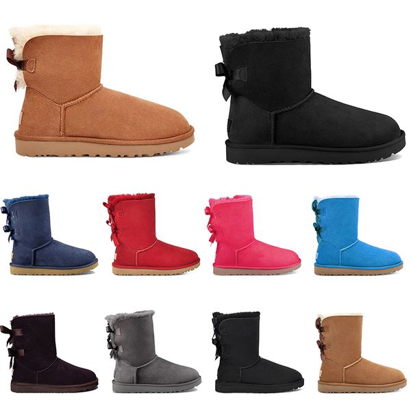 Bailey Bow Fur Mulheres Bota Australiana Plataforma Curta Tazz Chinelos Tasman Sapatos Designer Clássico Ultra Mini Botas Peludas Tornozelo Botas de Neve de Inverno Slip-on Camurça 36-43