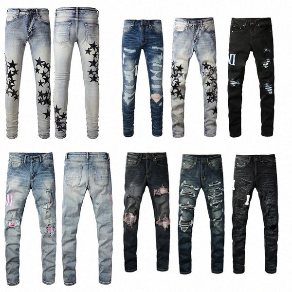 Erkek kot pantolon açık mavi koyu gri marka adam uzun pantolonlar pantolon sokak kıyafeti denim skinny ince düz biker jean en kaliteli t1mx#