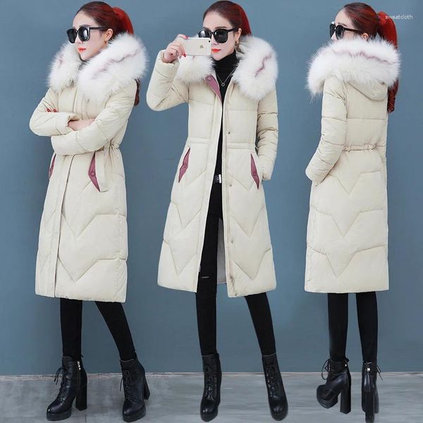 Kadın Trençkotları 2023 Kış Bayanlar Patlama Modelleri Moda Kore versiyonu Kore versiyonu Gevşek Vahşi Uzun Bölüm Aşağı Ceket Pamuk Tide