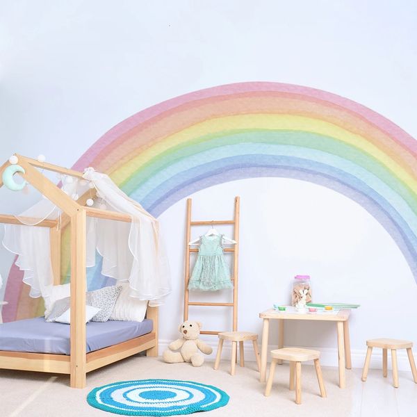 Wandaufkleber, große Regenbogen-Pastell-Wandaufkleber, Wandbild, Kinderzimmer, Kinderzimmer, Wandaufkleber, Babyparty, Spielzimmer, Dekorationen, Baby, Junge, Mädchen, Geschenk, 231020