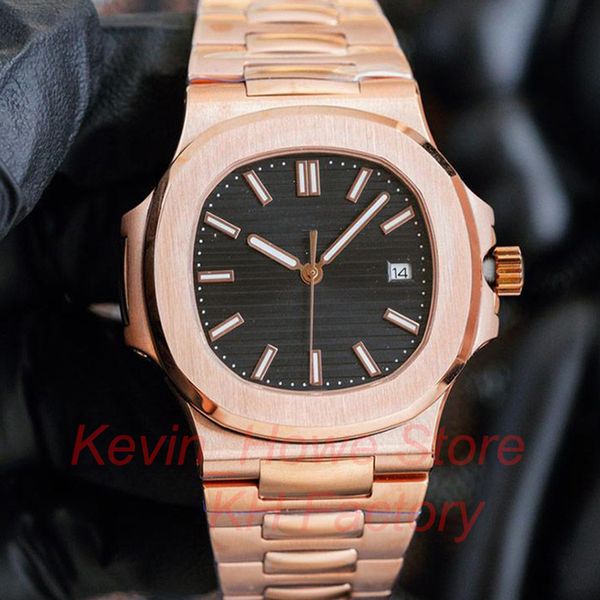 PP masculino luxo designer relógios de alta qualidade automático mecânico 2813 relógios à prova d'água para homens 40mm Rose Gold Watch Steel Strap homens relógios de pulso KH AAA