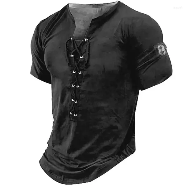 Homens Camisetas 2023 Cross Border T-shirt Moda Gráfico Número Roupas 3D Impressão Ilhó Mangas Curtas Top Tee